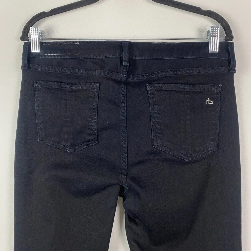 Rag & Bone High Rise Skinny Jeans in Black Coal Size 31 - Picture 6 of 12